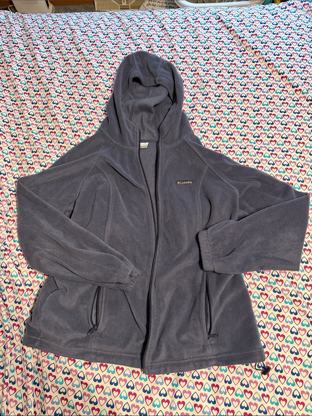 Columbia Dusty Blue Hooded Fleece Jacket